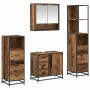 Juego de muebles de baño 4 pcs Madera vieja 65 x 33 x 60 cm