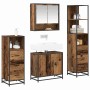 Juego de muebles de baño 4 pcs Madera vieja 65 x 33 x 60 cm