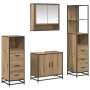 Juego de muebles de baño con cajón 4 pcs Roble artesanal en Muebles de baño | Comprar online en Foro24
