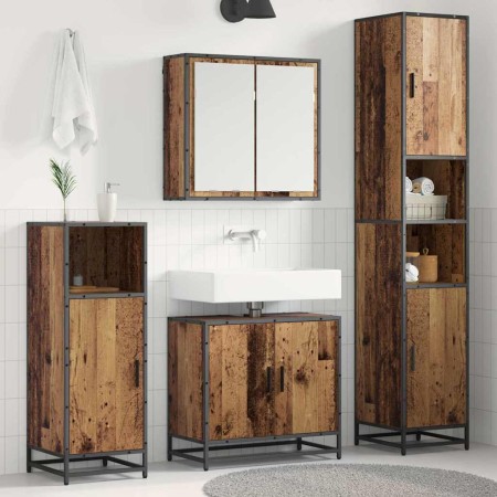 Juego de muebles de baño 4 pcs Madera vieja 65 x 33 x 60 cm
