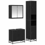 Juego de muebles de baño 3 pcs Roble negro 65 x 33 x 60 cm