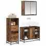Juego de muebles de baño 3 pcs Madera vieja 80 x 33 x 60 cm