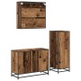 Juego de muebles de baño 3 pcs Madera vieja 80 x 33 x 60 cm
