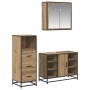 Juego de muebles de baño 3 pcs Roble artisan 80 x 33 x 60 cm