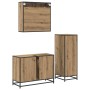 Juego de muebles de baño 3 pcs Roble artisan 80 x 33 x 60 cm