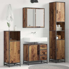Juego de muebles de baño 3 pcs Madera vieja 65 x 33 x 60 cm