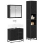 Juego de muebles de baño 3 pcs Roble negro 65 x 33 x 60 cm