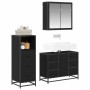 Juego de muebles de baño 3 pcs Roble negro 80 x 33 x 60 cm