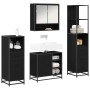 Juego de muebles de baño 4 pcs Roble negro 65 x 33 x 60 cm