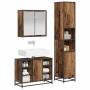 Juego de muebles de baño 3 pcs Madera vieja 80 x 33 x 60 cm
