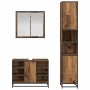 Juego de muebles de baño 3 pcs Madera vieja 80 x 33 x 60 cm