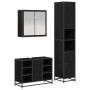 Juego de muebles de baño 3 pcs Roble negro 80 x 33 x 60 cm