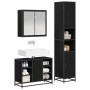 Juego de muebles de baño 3 pcs Roble negro 80 x 33 x 60 cm