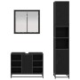 Juego de muebles de baño 3 pcs Roble negro 80 x 33 x 60 cm