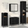 Juego de muebles de baño 4 pcs Roble negro 65 x 33 x 60 cm