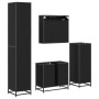 Juego de muebles de baño 4 pcs Roble negro 65 x 33 x 60 cm