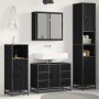 Juego de muebles de baño 3 pcs Roble negro 80 x 33 x 60 cm