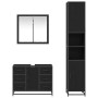 Juego de muebles de baño 3 pcs Roble negro 80 x 33 x 60 cm