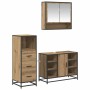 Juego de muebles de baño 3 pcs Roble artisan 80 x 33 x 60 cm