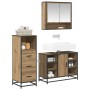 Juego de muebles de baño 3 pcs Roble artisan 80 x 33 x 60 cm
