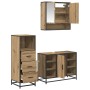 Juego de muebles de baño 3 pcs Roble artisan 80 x 33 x 60 cm