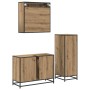 Juego de muebles de baño 3 pcs Roble artisan 80 x 33 x 60 cm