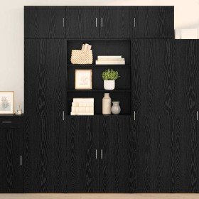 Alacena Roble Negro 80 x 42,5 x 185 cm Madera contrachapada en Aparadores | Comprar online en Foro24