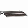 Marquesina de puerta PC negro 120x75 cm