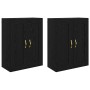 Gabinetes montados en la pared 2 pcs Roble Negro