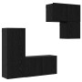 Unidad de Pared para TV 4 pcs Roble Negro Madera contrachapada