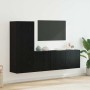 Unidades de pared para TV Montaje en la pared 5 pcs Roble Negro