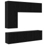 Unidades de pared para TV Montaje en la pared 5 pcs Roble Negro