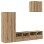 Unidades de pared para TV 4 pcs Roble artesanal