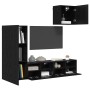 Unidades de pared para TV 4 pcs Roble Negro