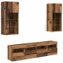 Unidades de TV de Pared con LED 5 pcs Madera Vieja