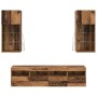 Unidades de TV de Pared con LED 5 pcs Madera Vieja