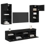 Unidades de TV de Pared con LED 5 pcs Roble Negro