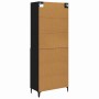 Vitrina 2 pcs Roble negro Madera contrachapada