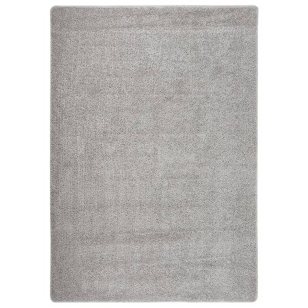 Alfombra peluda antideslizante gris claro 160x230 cm