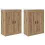 Gabinetes montados en la pared 2 pcs Roble artesanal