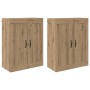 Gabinetes montados en la pared 2 pcs Roble artesanal