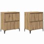 Tableros Lateral 2 pcs Roble artesanal 60 x 35 x 70 cm