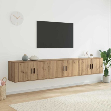 Juego de Muebles para Televisión Montados en la Pared 3 pcs