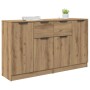 Tableros Lateral 2 pcs Roble artesanal 60 x 30 x 70 cm