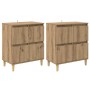 Tableros Lateral 2 pcs Roble artesanal 60 x 35 x 70 cm