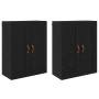 Gabinetes montados en la pared 2 pcs Roble Negro