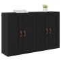 Gabinetes montados en la pared 2 pcs Roble Negro
