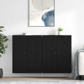 Gabinetes montados en la pared 2 pcs Roble Negro
