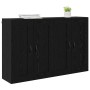 Gabinetes montados en la pared 2 pcs Roble Negro