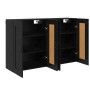 Gabinetes montados en la pared 2 pcs Roble Negro